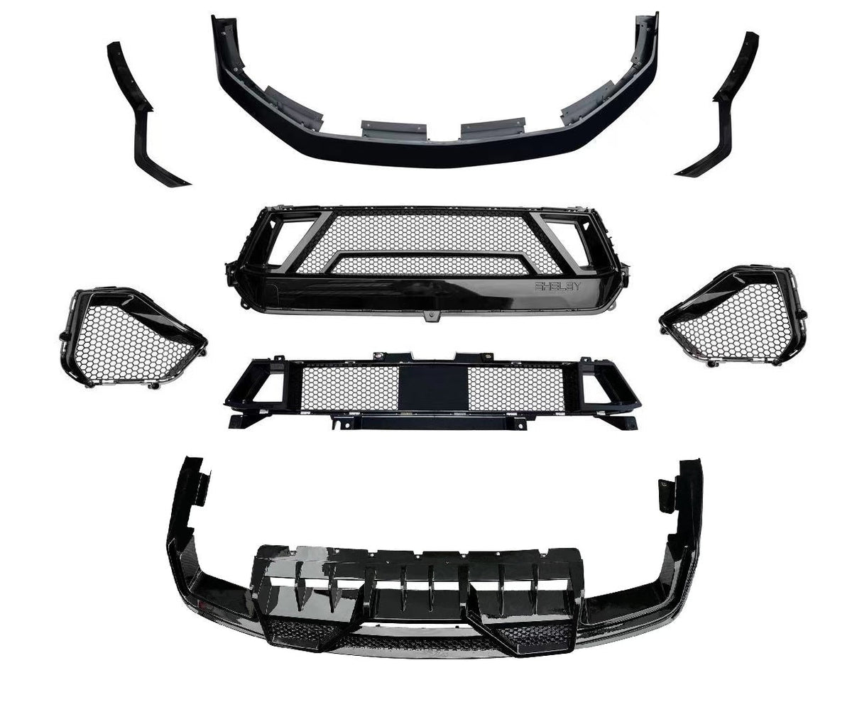 Shelby Style Front Bumper Enhancement Kit and Rear Diffuser s650 2024+ Mustang