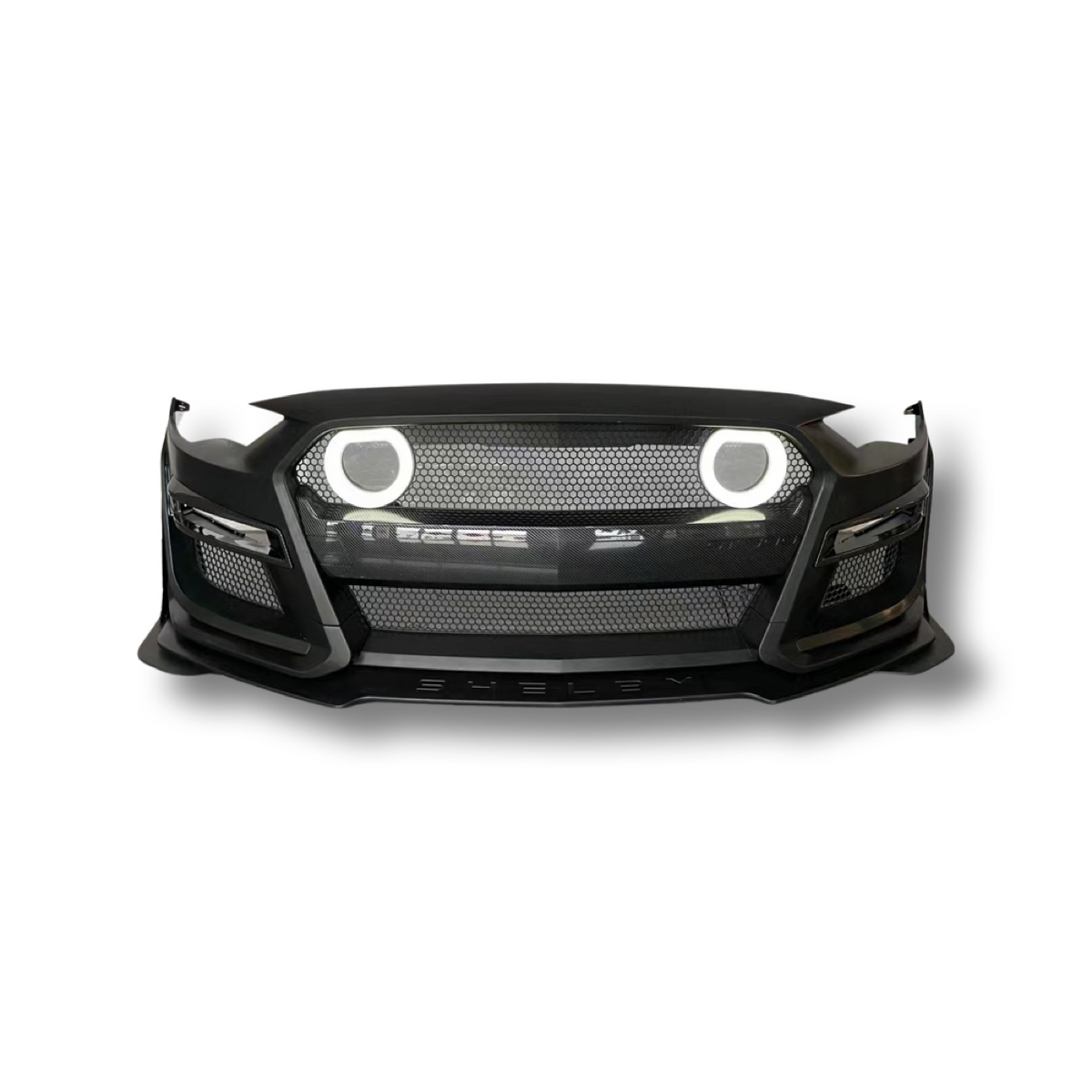 2018+ Mustang GT500 Style Front Bumper With Halo Grill Lights